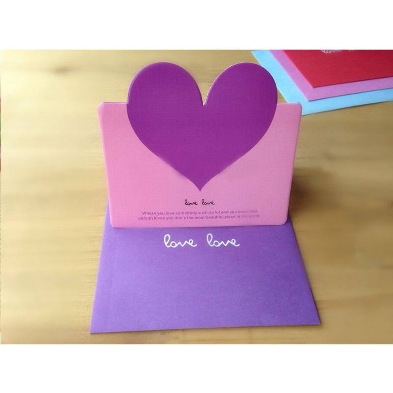 10 stk kærlighed hjerte form lykønskningskort valentinsdag kort bryllup invitationer kort romantisk takkekort besked kort: Stil 3