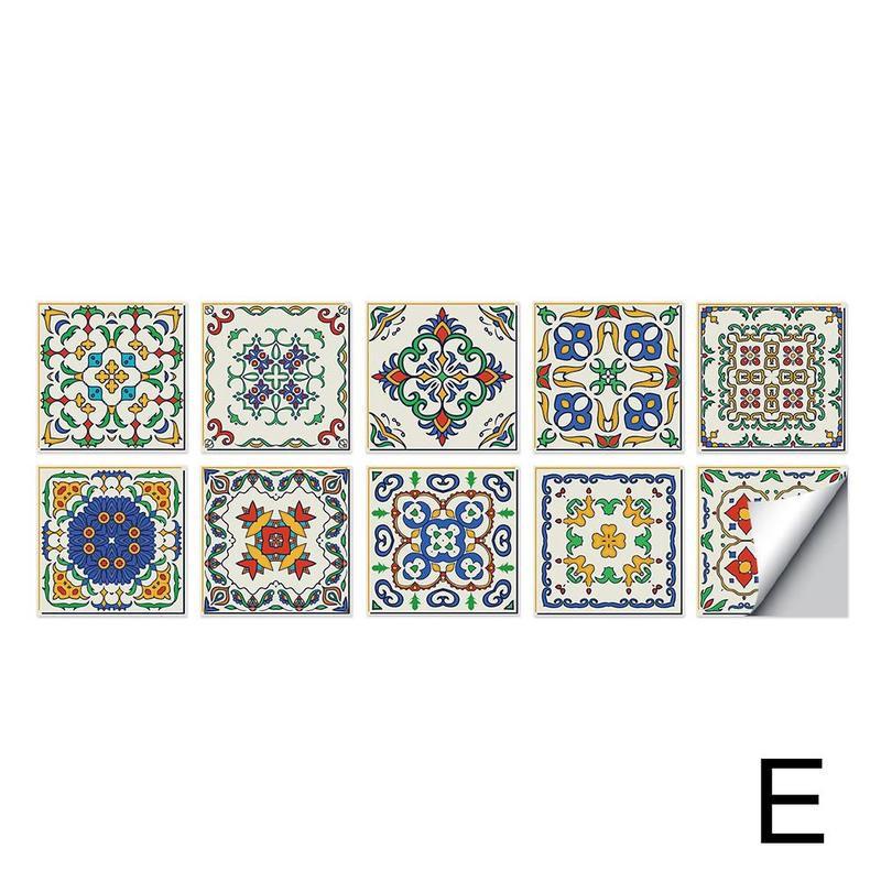 Kitchen Oil-proof Stickers Bathroom Waterproof Stickers Tile Visual Sticker Geometric Tiles Texture Hard Wall Decorative 3d S0R7: E / L