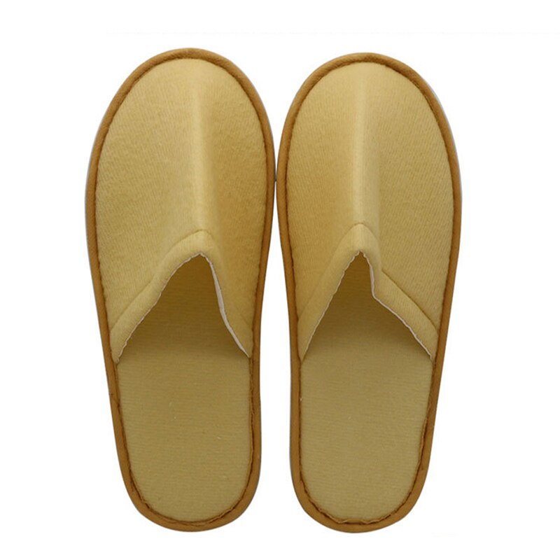 Zapatillas de viaje desechables para hombre y mujer, pantuflas coloridas de un solo uso, para Hotel, invitados, hogar, gruesas, antideslizantes: Oro