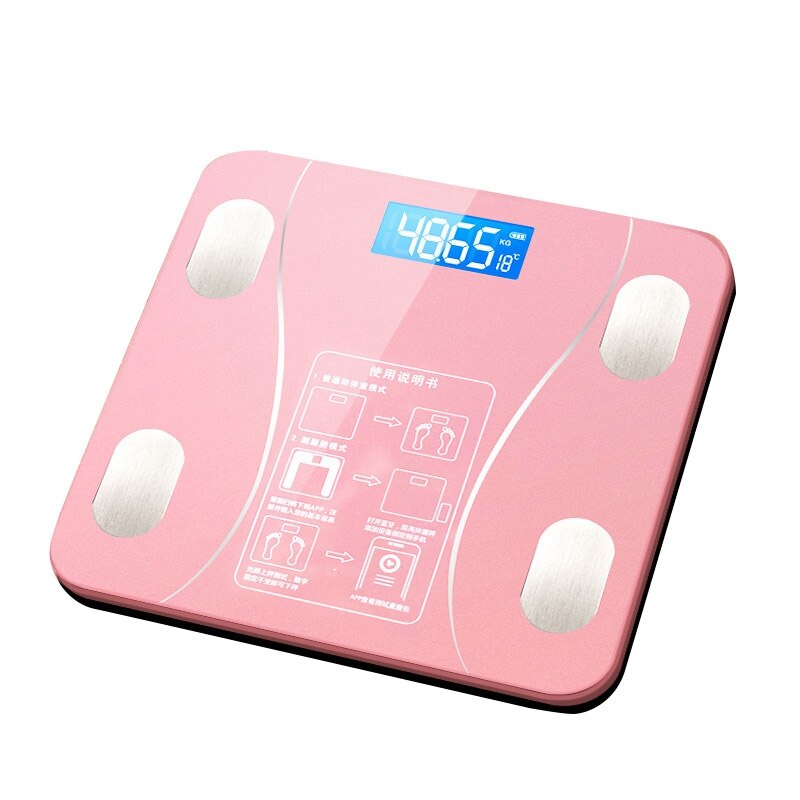 Bathroom Body Scale Digital Human Weight Mi Scales Floor Lcd Display Body Index Electronic Smart Weighing Scales: Pink