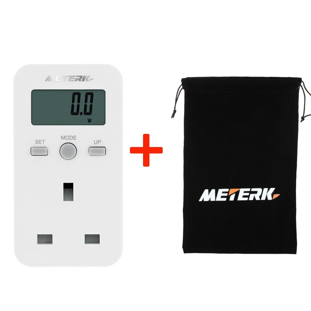 Meterk lcd digital wattmåler plug-in wattmåler strømmåler energiovervågning el elforbrug overvågningsstik+værktøjstaske