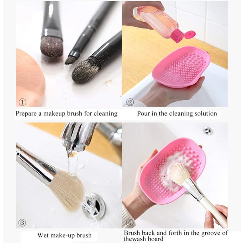 Cepillo de silicona para base de maquillaje, almohadilla de limpieza, cepillo para alfombrilla, herramientas de lavado, cepillos cosméticos para cejas, herramienta limpiadora, tablero depurador, 1 ud.