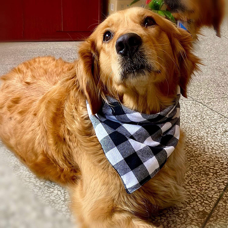 Pañuelos para perros, bufanda grande para mascotas, Bandana para perros, algodón a cuadros, lavable, pajarita, Collar, bufanda Triangular para cachorros y gatos, babero, accesorios para perros
