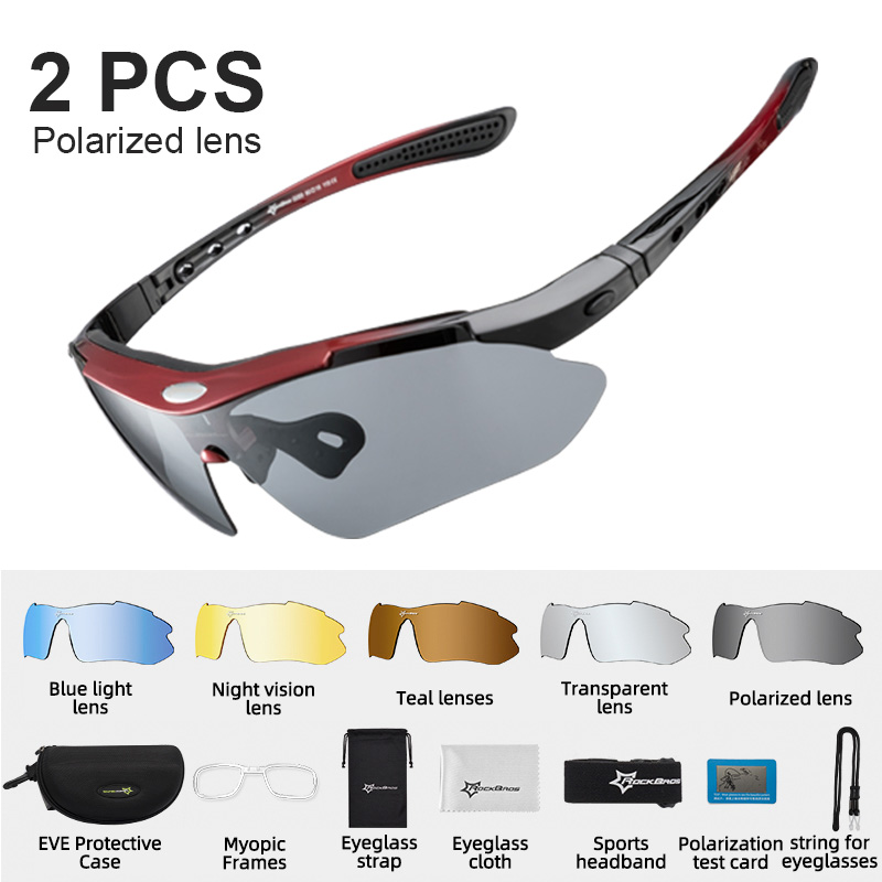 ROCKBROS Polarized Cycling Glasses Clear Bike Glasses Eyewear UV400 Outdoor Sport Sunglasses Men Women Cycling Sunglasses: green