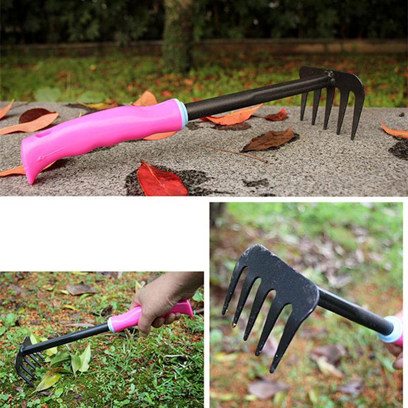 3 st trädgårdsredskap set järnskyffel kratta färg halkskydd handverktyg hängbart hål handtag för hem balkong trädgård blomkruka