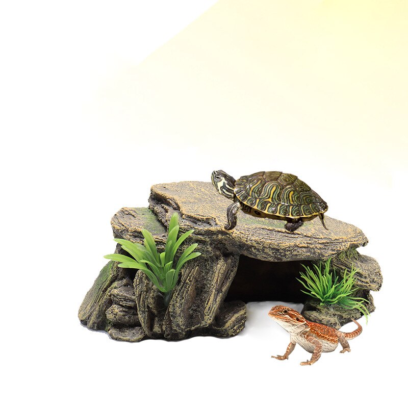 Rebord étagé pour Aquariums et Terrariums, plate-forme de bassin de reptiles lézard Gecko, ornement d&#39;aquarium de grotte de poisson