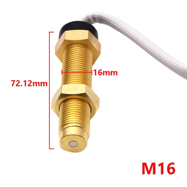 7000Rpm Tacho Gauge M18 / M16 Auto Boot Toerenteller Sensor 85Mm Toerenteller Met Urenteller Truck Auto Boot Diesel motor Goud: M16 sensor