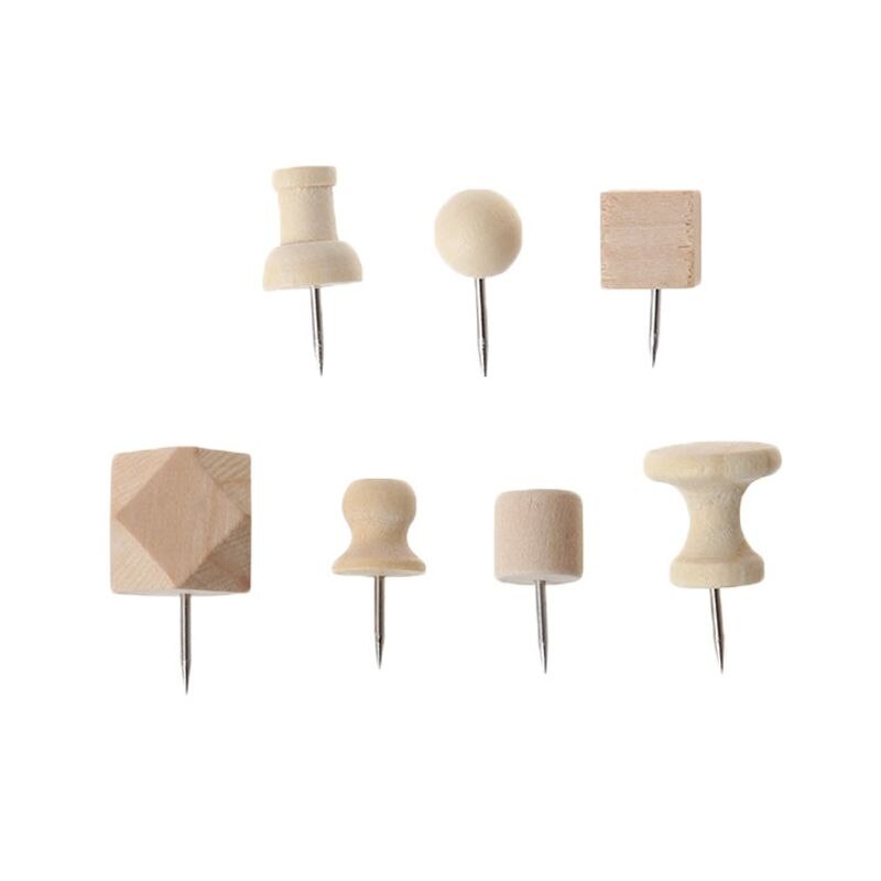 1 Doos Houten Punaise Board Pins Pushpins Tekening Foto Muur Studs Nail Kantoor Schoolbenodigdheden
