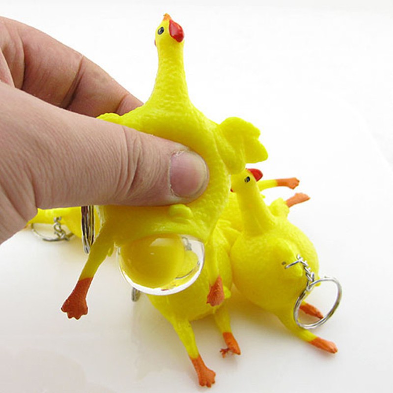 Anti Stress Novelty Funny Gadgets Toys Squeeze Chicken Egg Laying Chickens Party Prank Joke Toys Decompression Fun Toys