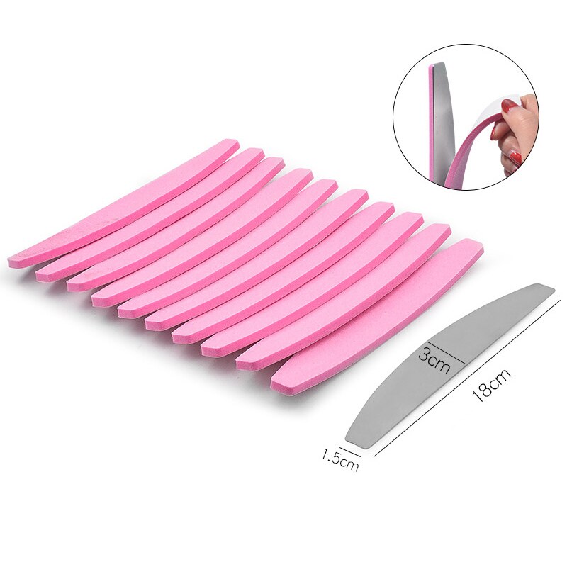 Metall neglefil med 10 stk erstatningsslipepapir bufferstrimler selvklebende puter rustfritt stål håndtak dobbel side hard hudfjerner: 03