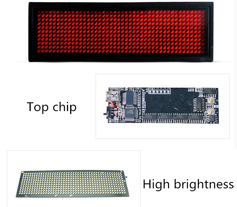 LED Work card Breastplate Job number electronic display LED badge business card Ping scroll advertising screen LED Trademark