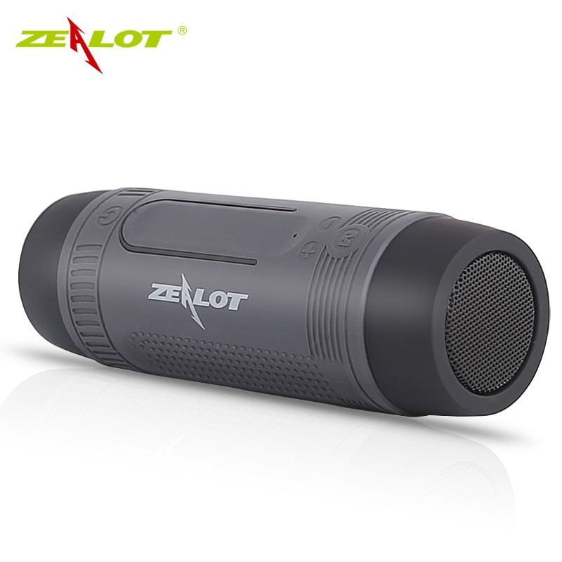 Ijveraar S1 Bluetooth Speaker Outdoor Fiets Draagbare Subwoofer Bass Draadloze Kolom Fm Radio Power Bank + Zaklamp: Grey