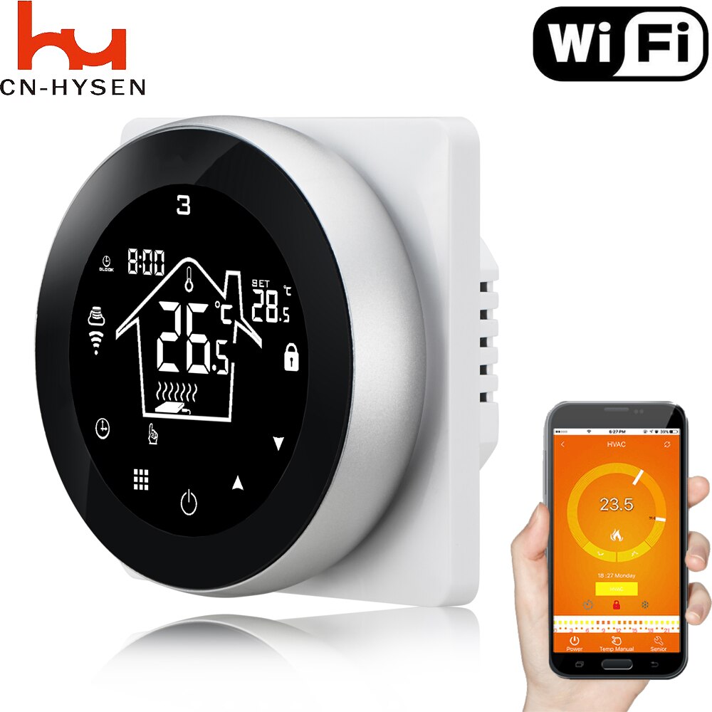 HY312-WIFI Ronde Slimme Thermostaat Met Grote Touch Screen Elektrische Vloerverwarming Wifi Contral Met Tuya,Alexa