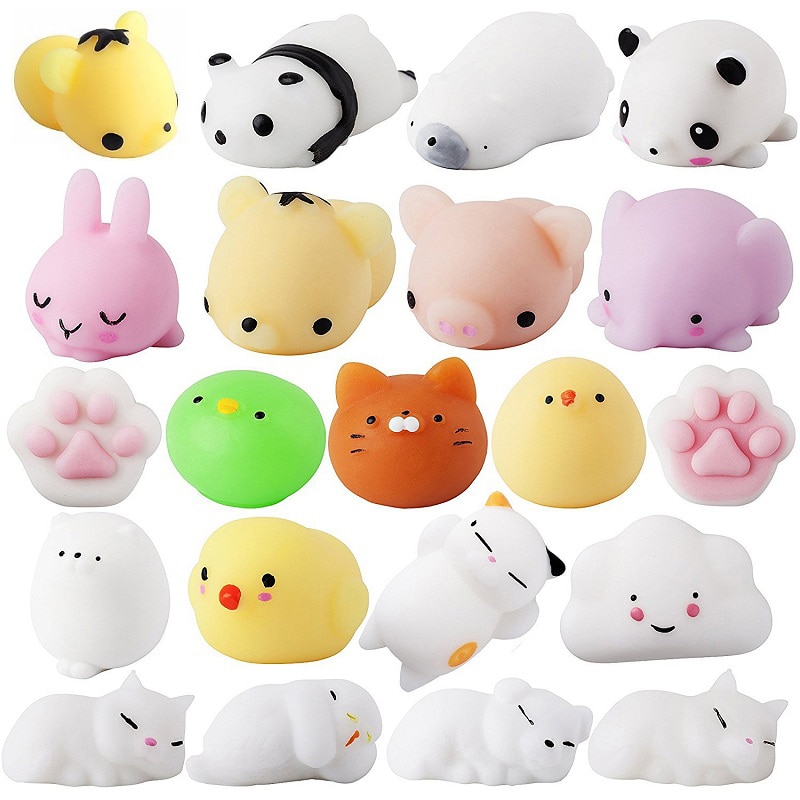 Soft Cute Mini Animal Antistress Ball Squeeze Toys Squishi Mochi Rising Stress Relief Squishy Toy Sticky Eliminate Pets Fun