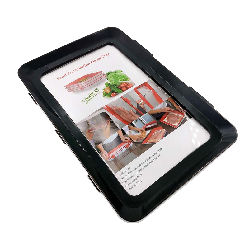 Food Preservation Tray Fresh Keeping Fruit And Dishes Reusable Food Spacer Elastic Food Storage Container: black