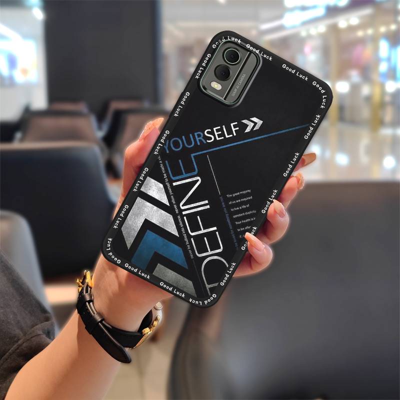 Phone Protector Cover Phone Case For Nokia C32 Graffiti Cute Soft case Dirt-resistant Waterproof Durable: Dark Grey
