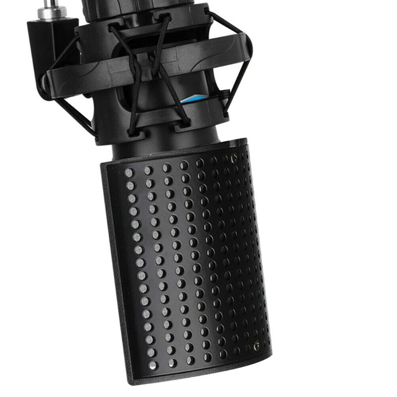 Microphone Isolation Shield Adjustable Angle Sound Absorber Foldable Cover Wind Screen
