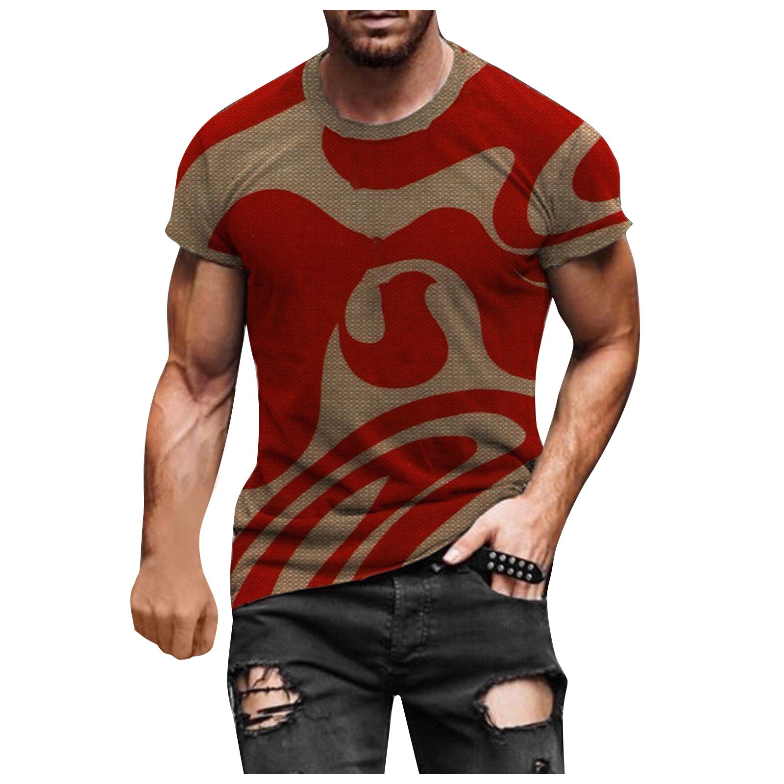 Plus Size Men T-Shirt Short Sleeve 3D Printed O-Neck Mens Tops Tee Blouse Crop Tops Summer Casual Vintage Streetwear