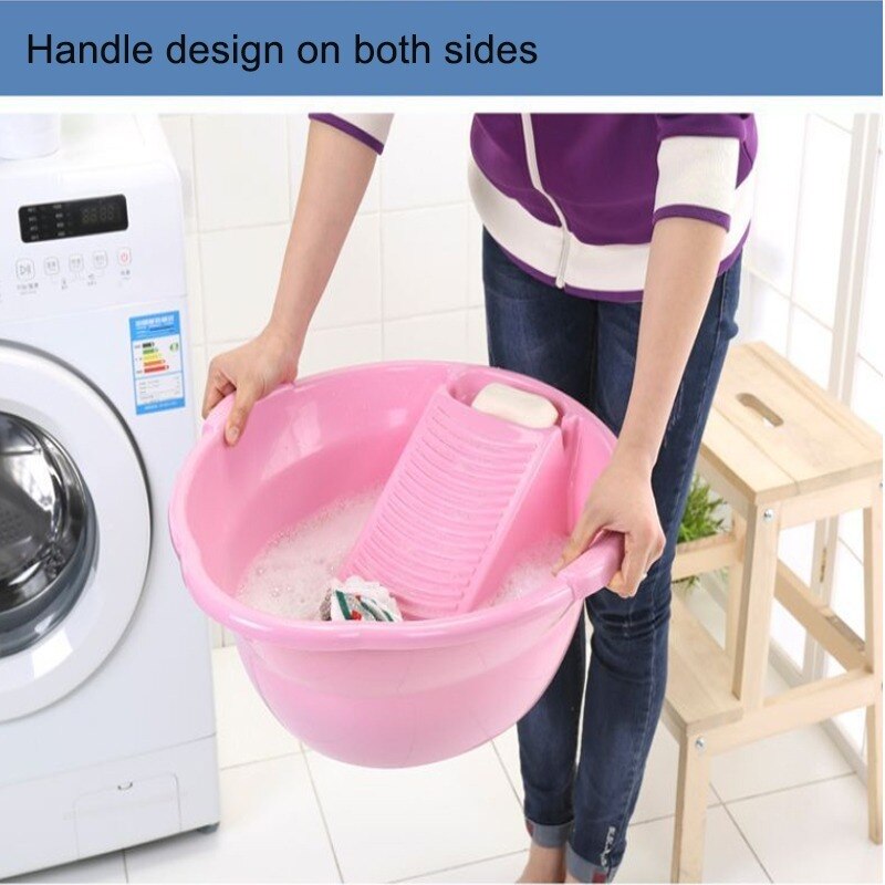 Baignoire en plastique avec planche à laver, lave-linge épais, lavage des sous-vêtements de bébé, planche à laver en plastique, outils de nettoyage de vêtements