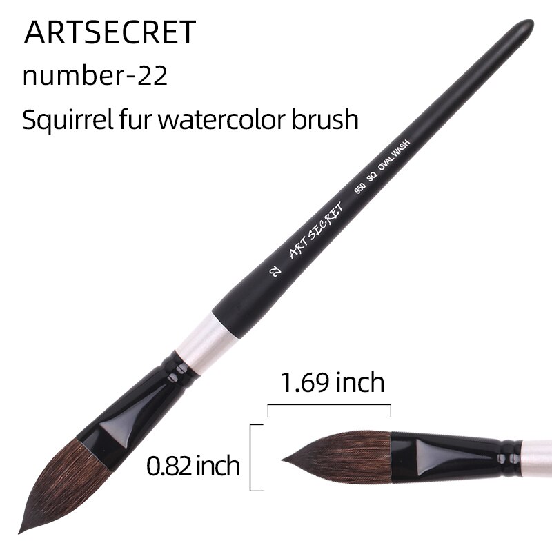 Pincel ovalado de para acuarela de ardilla, Gouache/mopa, pincel artístico para lengua de gato, suministros de arte para pintura: number-22