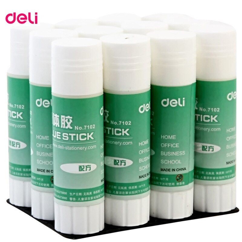 Deli, papelería escolar y de oficina, viscosidad, buen deslizamiento, secado, adhesivo de papel Deli 9G, pegamento sólido PVA para suministros de cola escolar