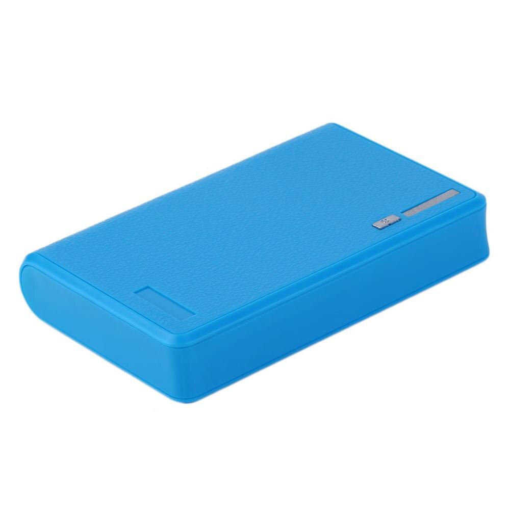 Bærbar størrelse 4*18650 batteri ekstern strømbank mobiltelefon batterioplader egnet til iphone til 10400 mah (intet batteri): Blå