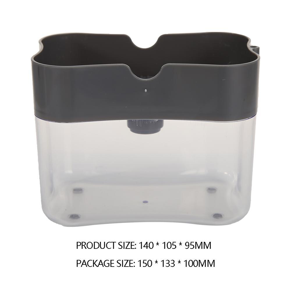 2- i -1 abs såpearrangør pumpe manuell trykk væske dispenser beholder med svamp stativ til kjøkken dårlig tilbehør tilbehør sett