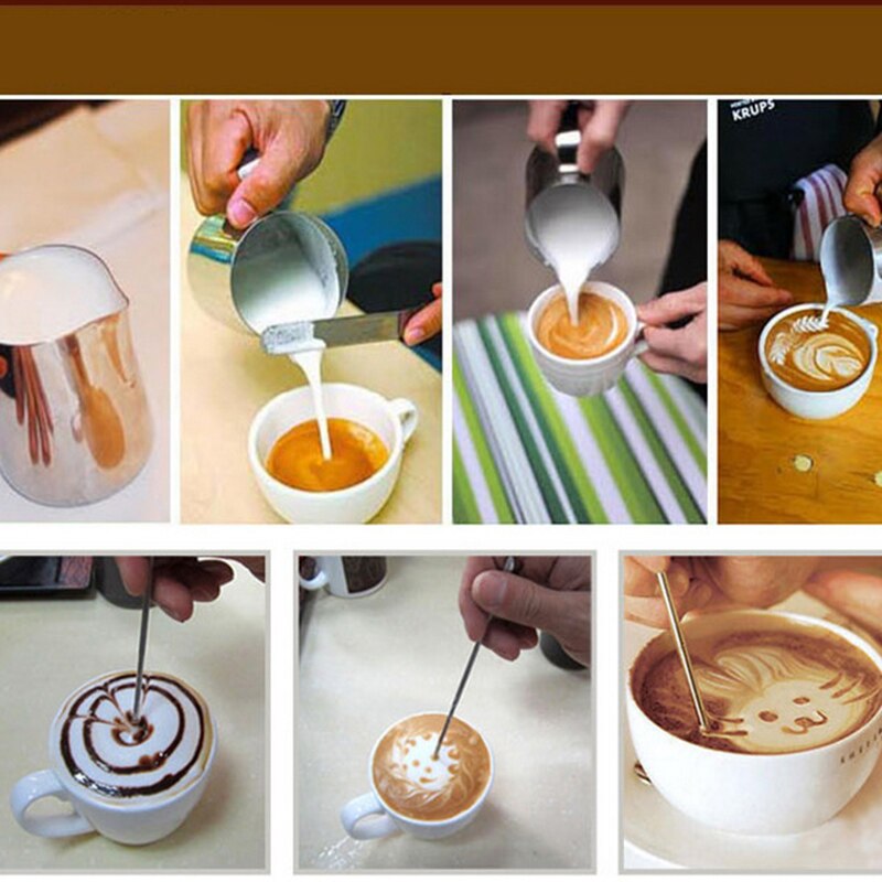 Mjölkskumningskanna i rostfritt stål 350/550/900ml espressokaffe kanna hantverkskaffe latte mjölkskumningskanna tillbringare