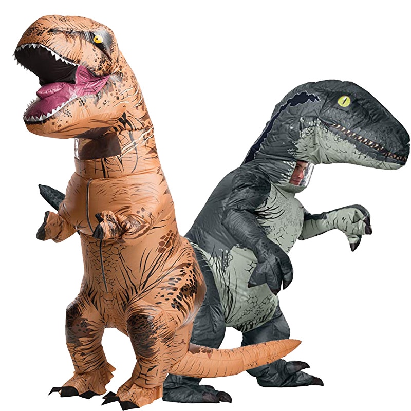 Disfraz inflable para adultos, disfraz inflable de Velociraptor, disfraz de dinosaurio de Halloween, disfraces de T REX para hombres, disfraces de fantasía, dinosaurio Cosplay