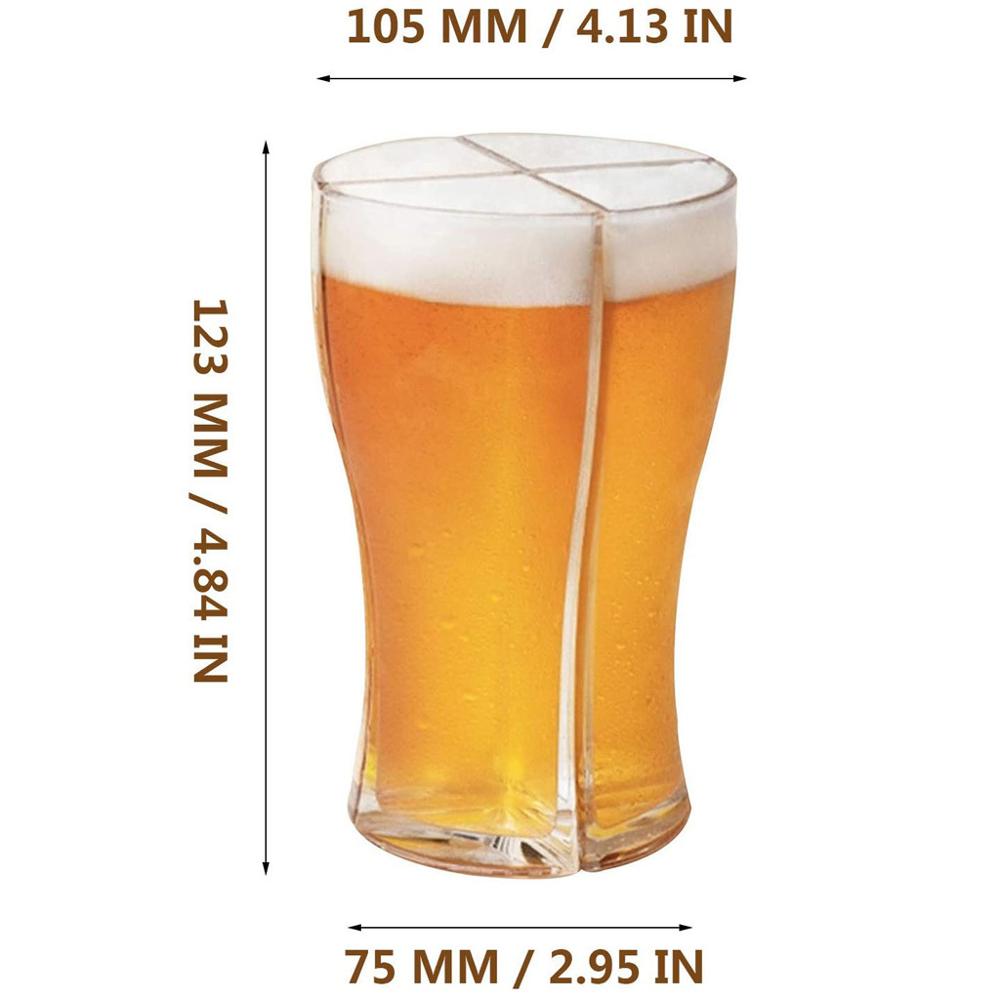 Super Schooner Beer Glasses Mug Cup Separable 4 part Large Capacity Thick Beer Mug Glass Cup Transparent for Club Bar Party Home