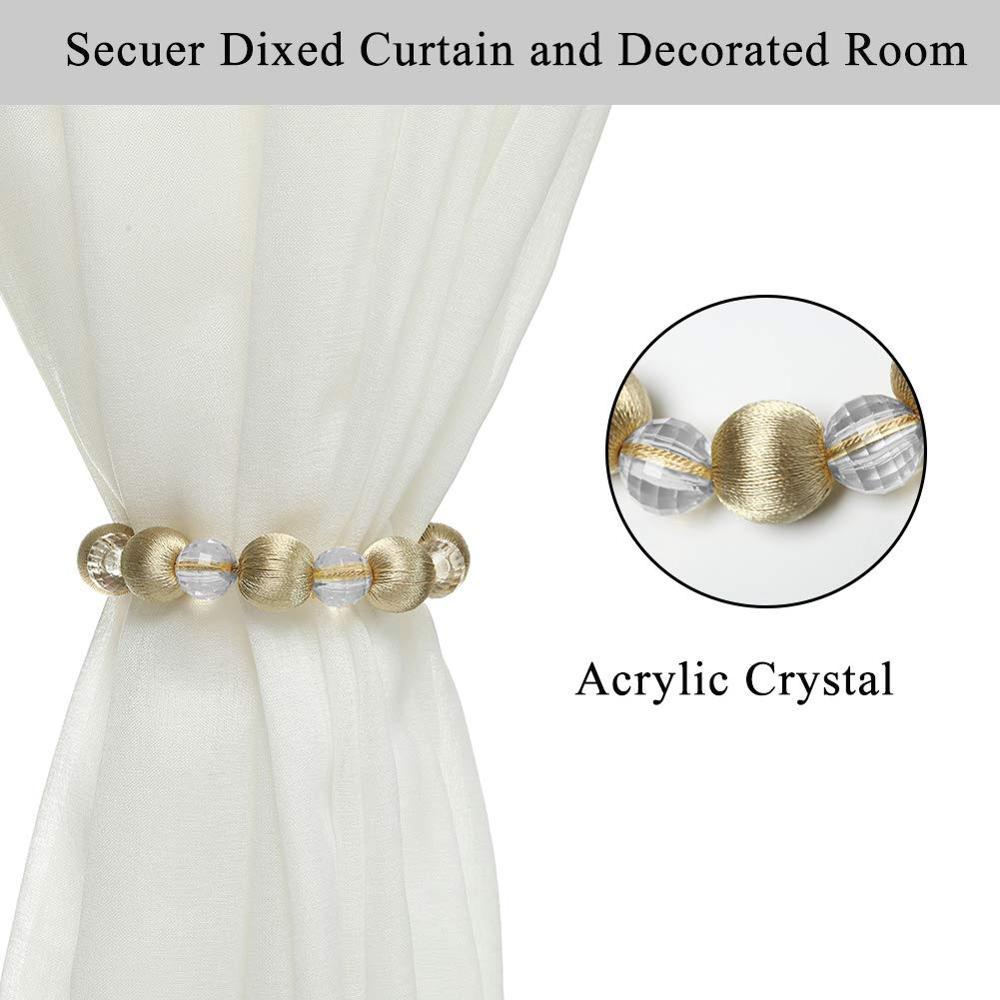 2 Stuks Gordijn Tie Backs Touw Gordijn Tiebacks Met Elegante Kristallen Kralen Gordijn Decor Accessoires Clips Gordijn Houder Voor Laken