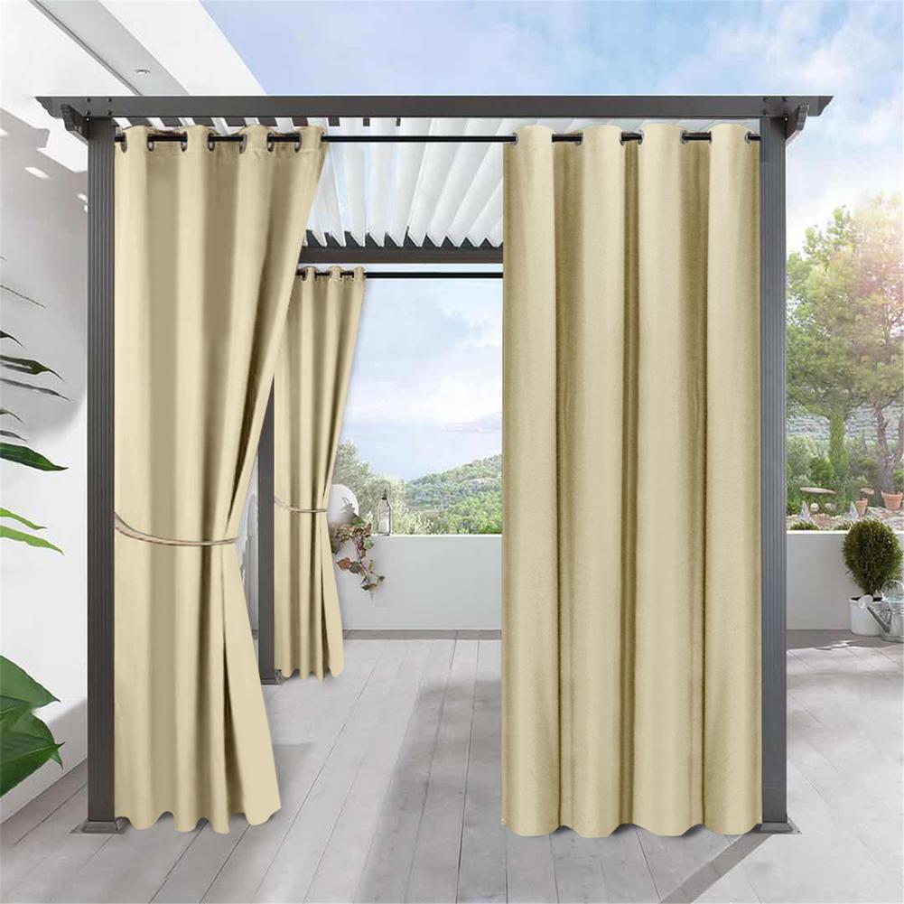 Outdoor Curtains For Patio Rustproof Grommet Top Waterproof Window Curtain Drapes For Porch,Pergola,Cabana,Gazebo 134x210cm