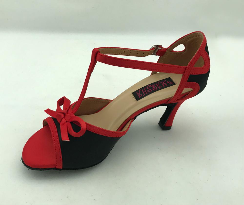 womens ballroom salsa latin dance shoes with bowtie wedding & party shoes 6269BR