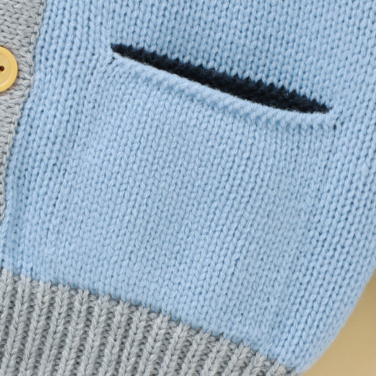 Baby Girls Boys Block Cardigan Infant Long Sleeve V-neck Single-breasted Jacket Casual Knitwear