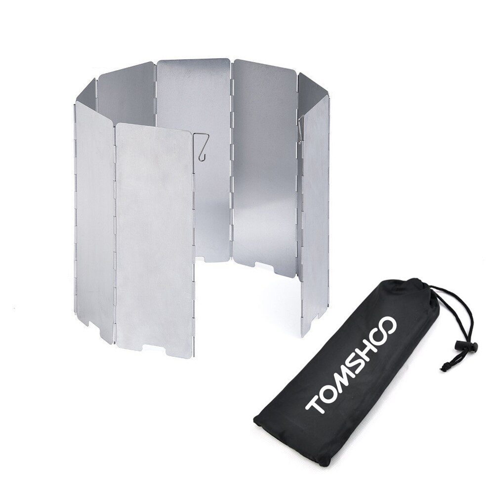 Tomshoo 8 Platen Wind Shield Duurzaam Opvouwbare Outdoor Koken Fornuis Gasfornuis Voorruit Screen Camping Kookgerei Apparatuur