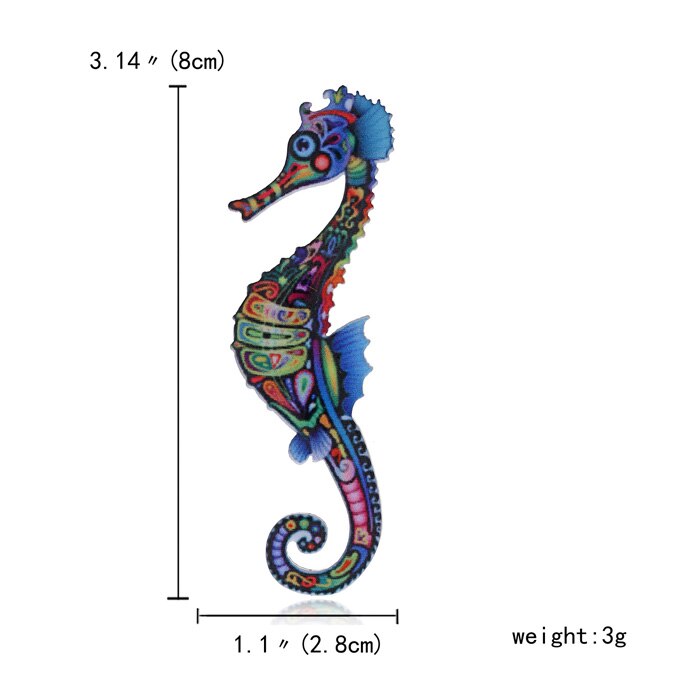 Acrylic Printing Brooch Owl Lizard Gecko Seahorse Dragon Brooches Cute Brooch Animal Jewelry For Women Best Special: 3