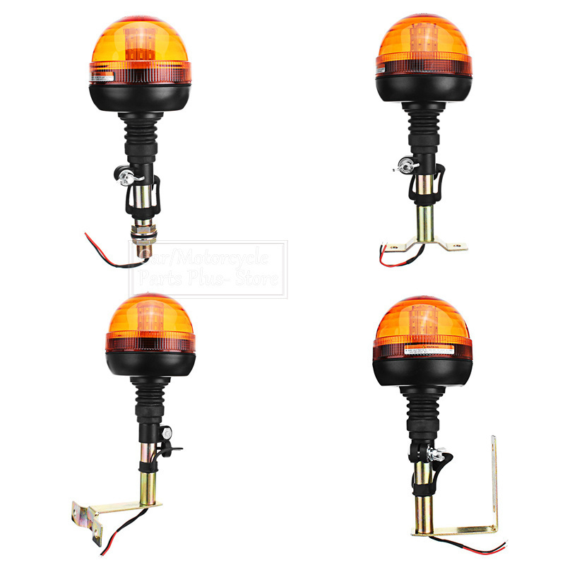 Metal Rotating Flashing Beacon Mount Bracket Flexible Stem DIN Pole Tractor Mounting Light Warning Light Accessories