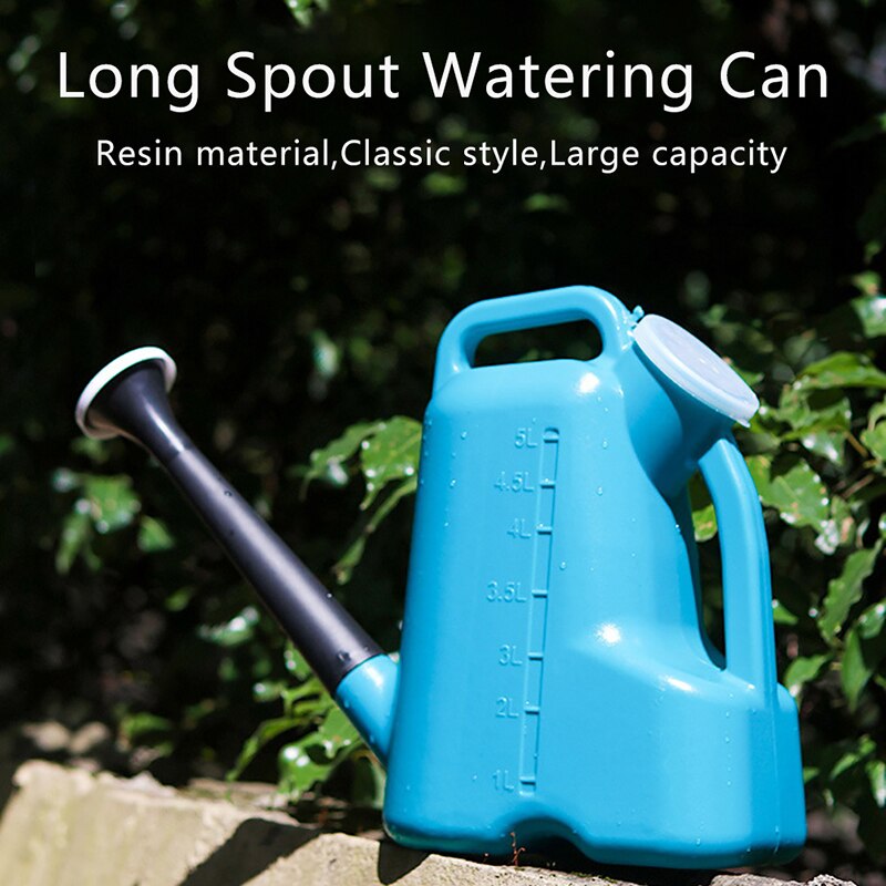 Regadera para jardín de gran capacidad, riego de plantas de plástico de boca larga, 3/5L