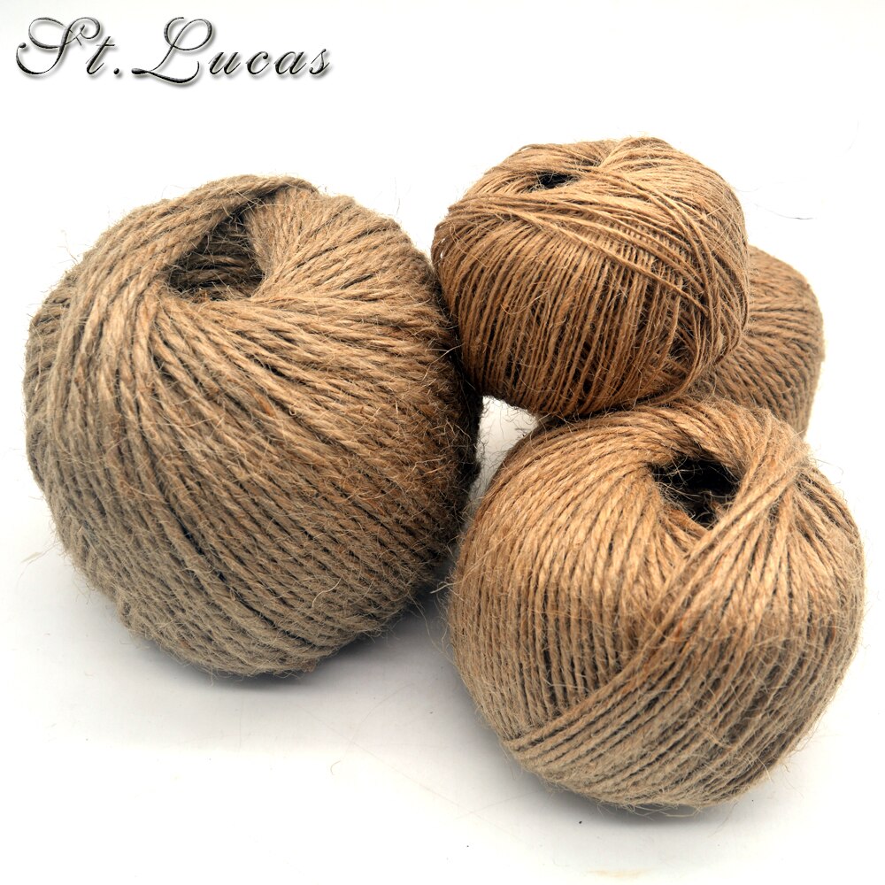 Natuurlijke Jute Hessische Jute Twijn Cord Hennep Touw Leaf String Verpakking Strings Kerst Event Feestartikelen Handgemaakte Diy