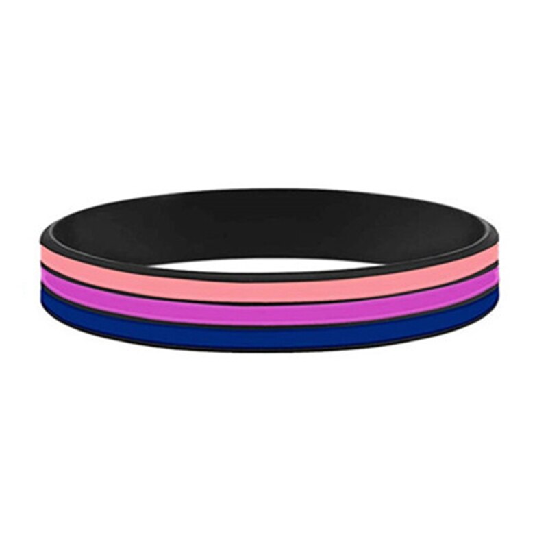Pulsera de silicona multicolor para orgullo Gay, brazalete de goma multicapa, joyería