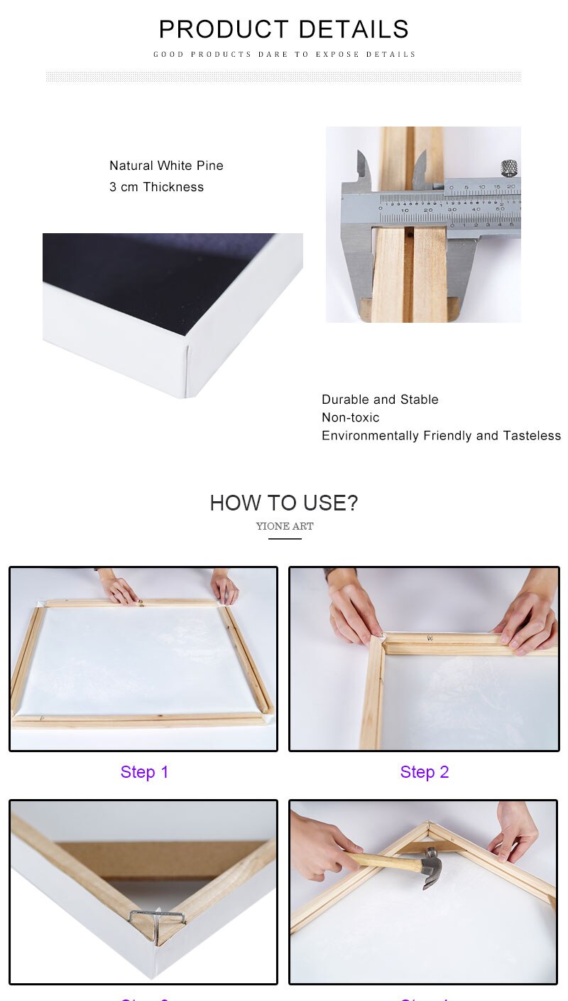 Natural Wood Frame For Canvas Painting Picture Factory Provide DIY Wall Photo Frame Poster Frame Wall Canvas Painting Cadre