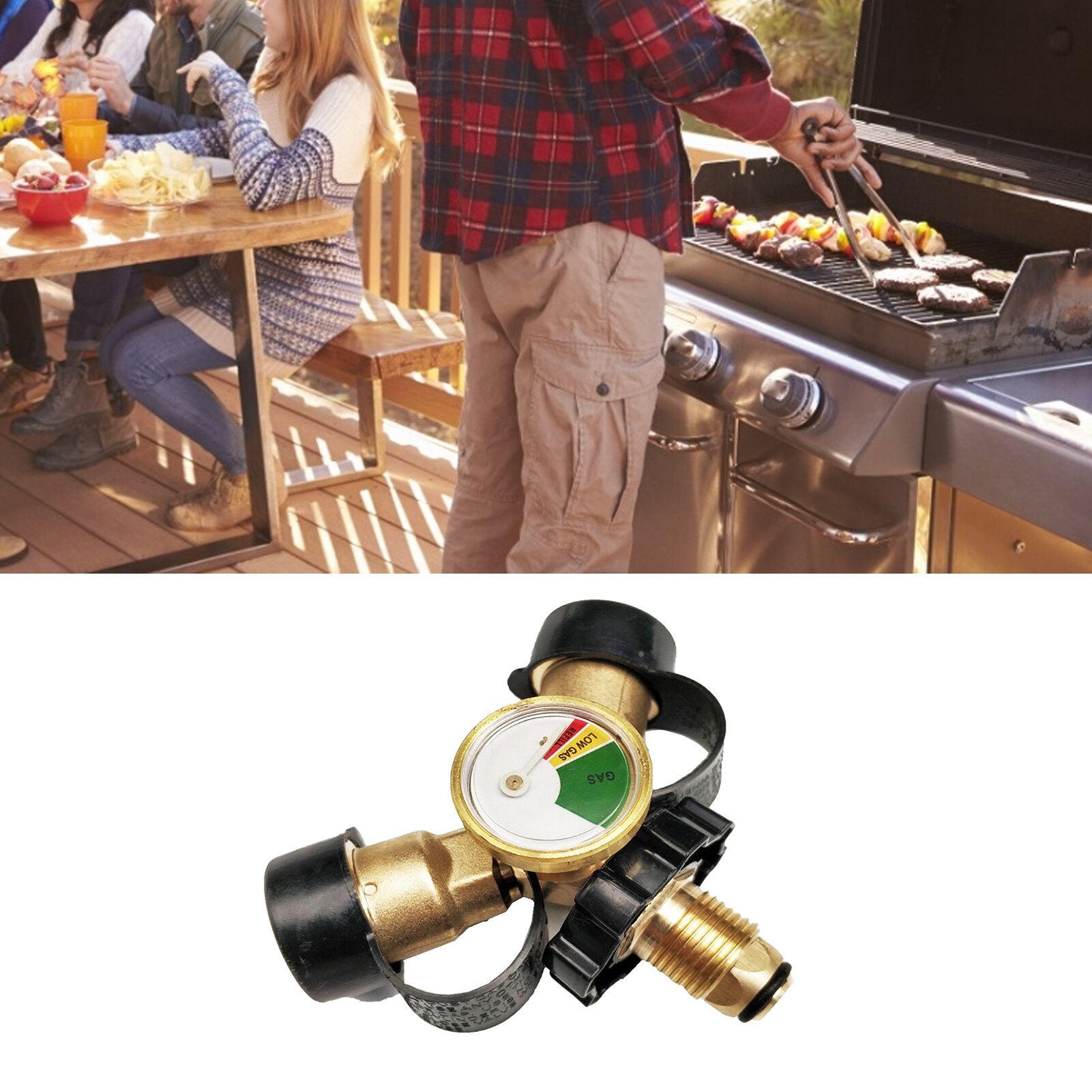 Propane Gas Gauge Table Multifunctional 3-way BBQ Pressure Valve Propane Tank Pressure Test Instrument Tools
