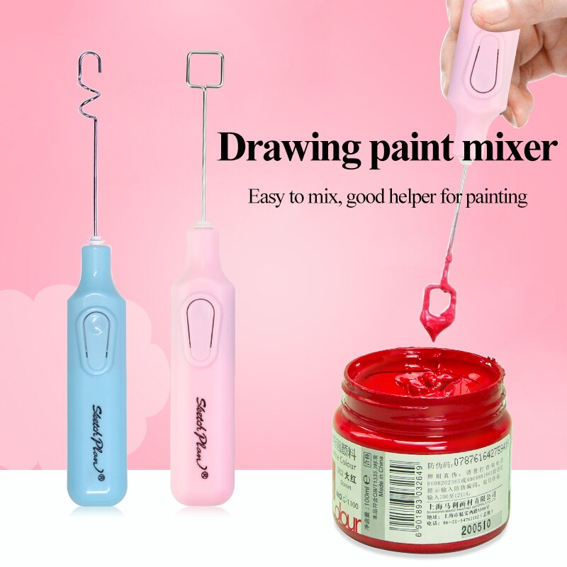 Elektrisk gouache maling mixer / omrører / omrører pigmenter hurtig omrøring selv studerende / kunstner omrøring blanding toning farve blandingsværktøj