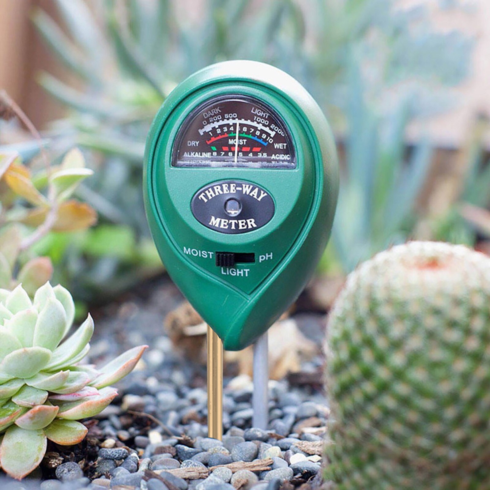 Medidor de Ph del suelo 3 en 1, medidor de la intensidad de la humedad del agua, medición de la temperatura, acidez alcalina, herramienta de prueba, planta de flores de jardín
