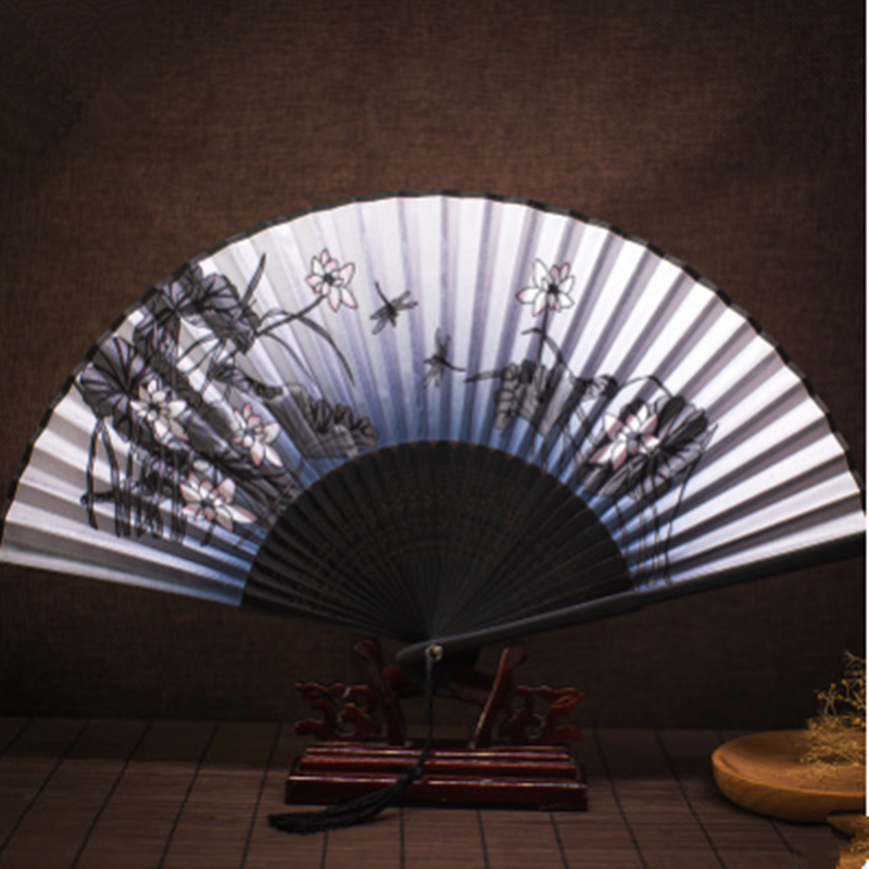 Vouwbare Vintage Stijl Print Ventilator Chinese Japanse Patroon Gift Woondecoratie Ornamenten Dans Hand Fan Art Craft Gift # W3 (Color : Pink
