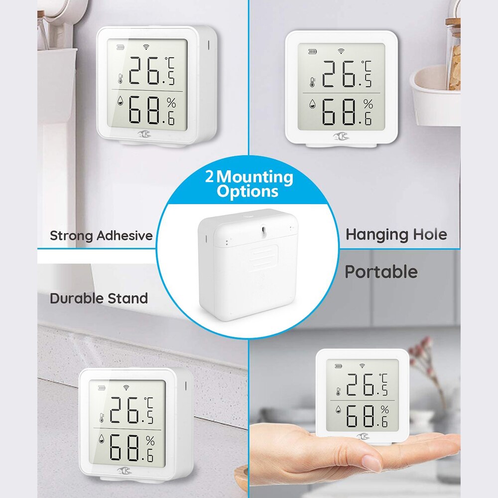 Tuya wifi temperatur og fugtighed sensor smart hjem indendørs intelligent sensor termometer fugtighedsmåler arbejde med alexa