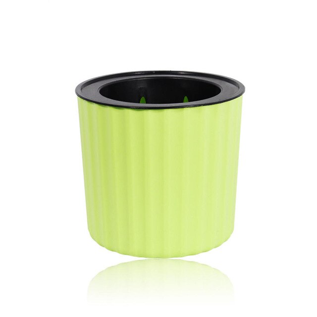 1PC Self Watering Plant Flower Pot Water Container Plastic Flower Plant Vase Pot Plants Stand Holder Container Planter Garden: Green L