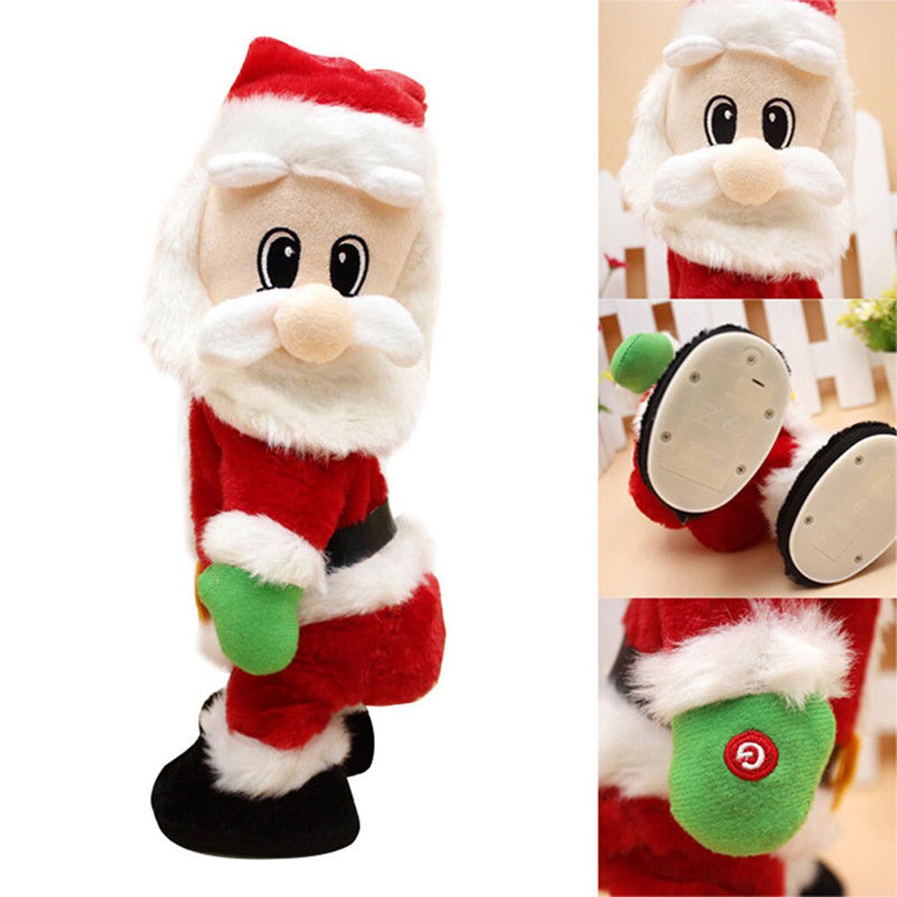 Dansende julemanden animeret julelegetøj elektrisk hofte snoet dans figur juledekoration nsv 775