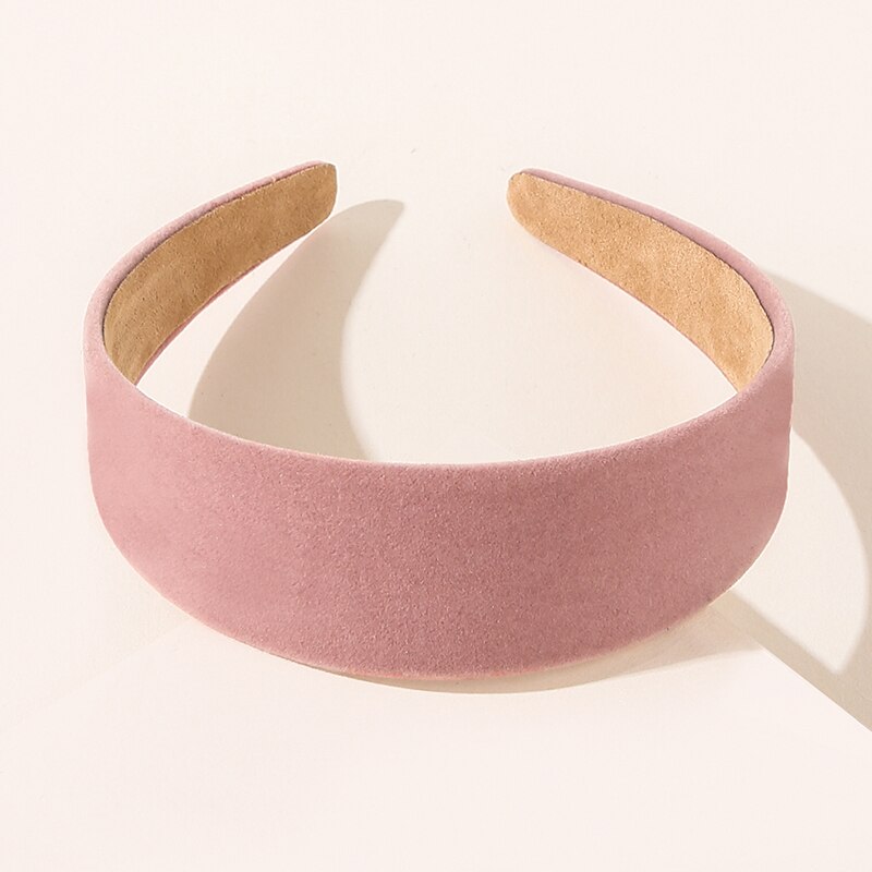 Diadema de terciopelo para mujer, diadema de Lazo Rojo de vino negro, bandanas de franela, de Color sólido coletero, accesorios de pelo elegantes: Rosa