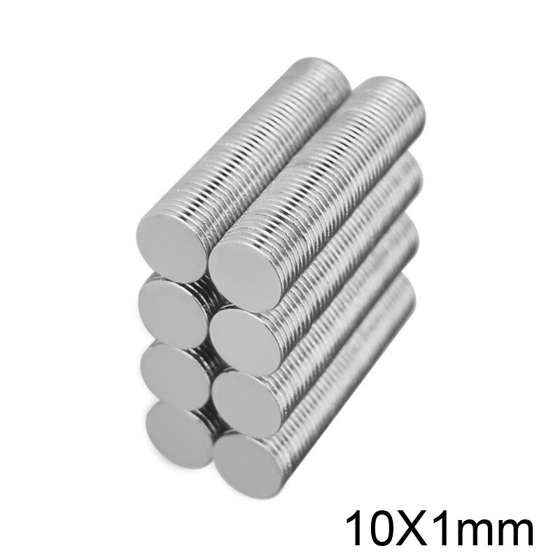 20/50/100/200/300 Pcs 10X1 Mm Dunne Neodymium Sterke Magneet 10mmX1mm Permanente magneet 10X1 Mm Krachtige Magnetische Ronde Magneet 10*1